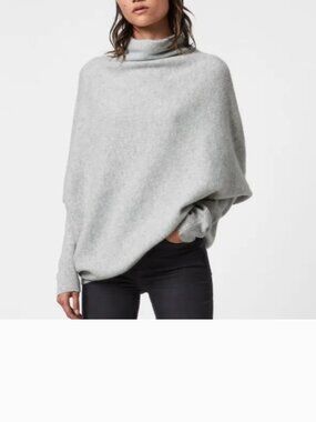 ALL SAINTS Ridley Sweater ASO Meghan Markle Wool Cashmere Funnel Neck Jumper